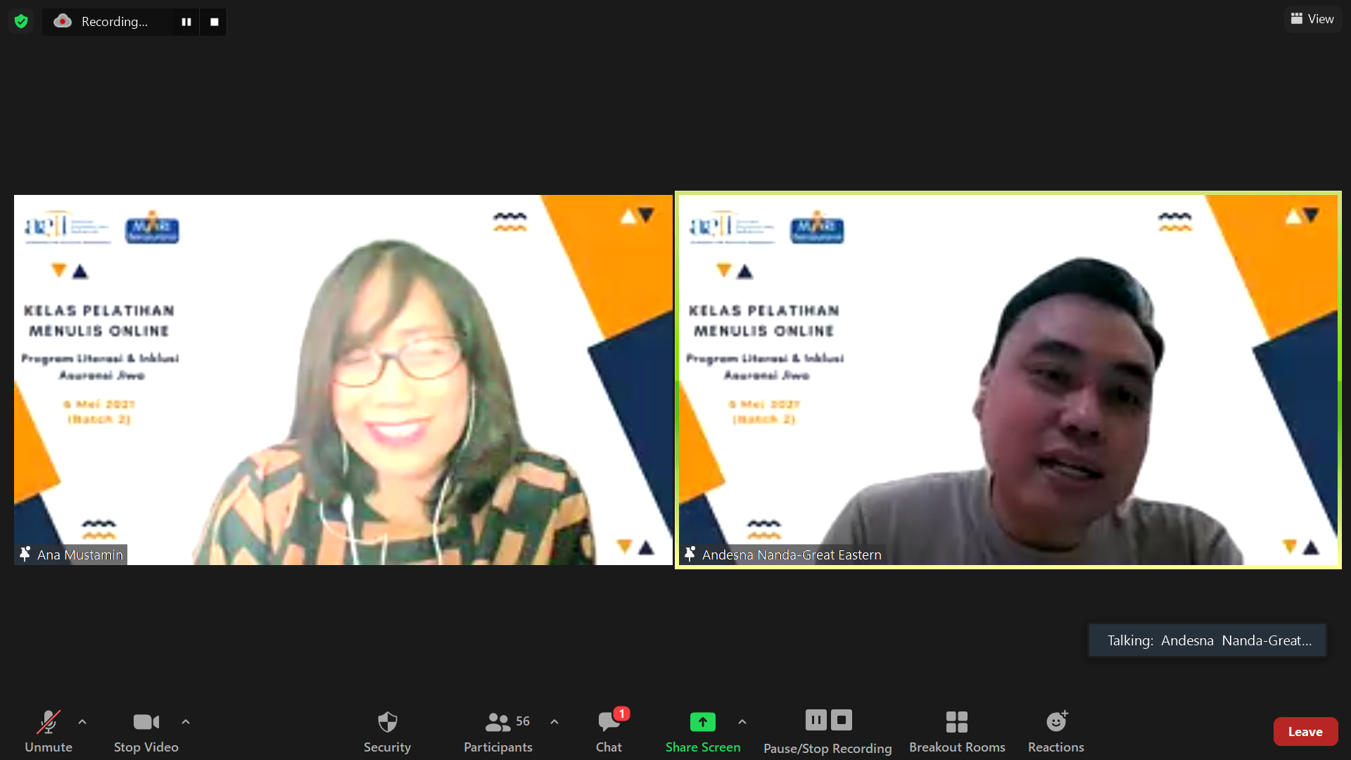 Pelatihan Menulis Online 2021